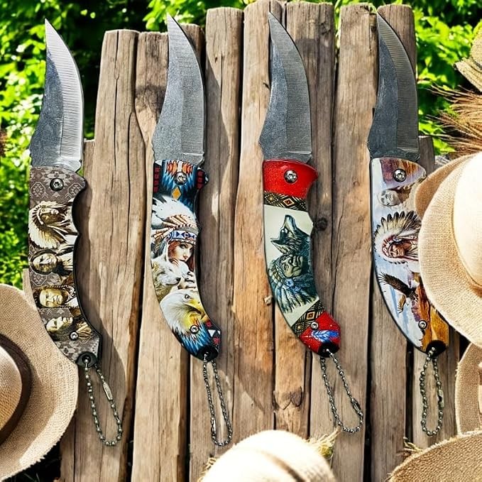 2026 Collector’s edition folding knives,Native American art motifs,4-piece set
