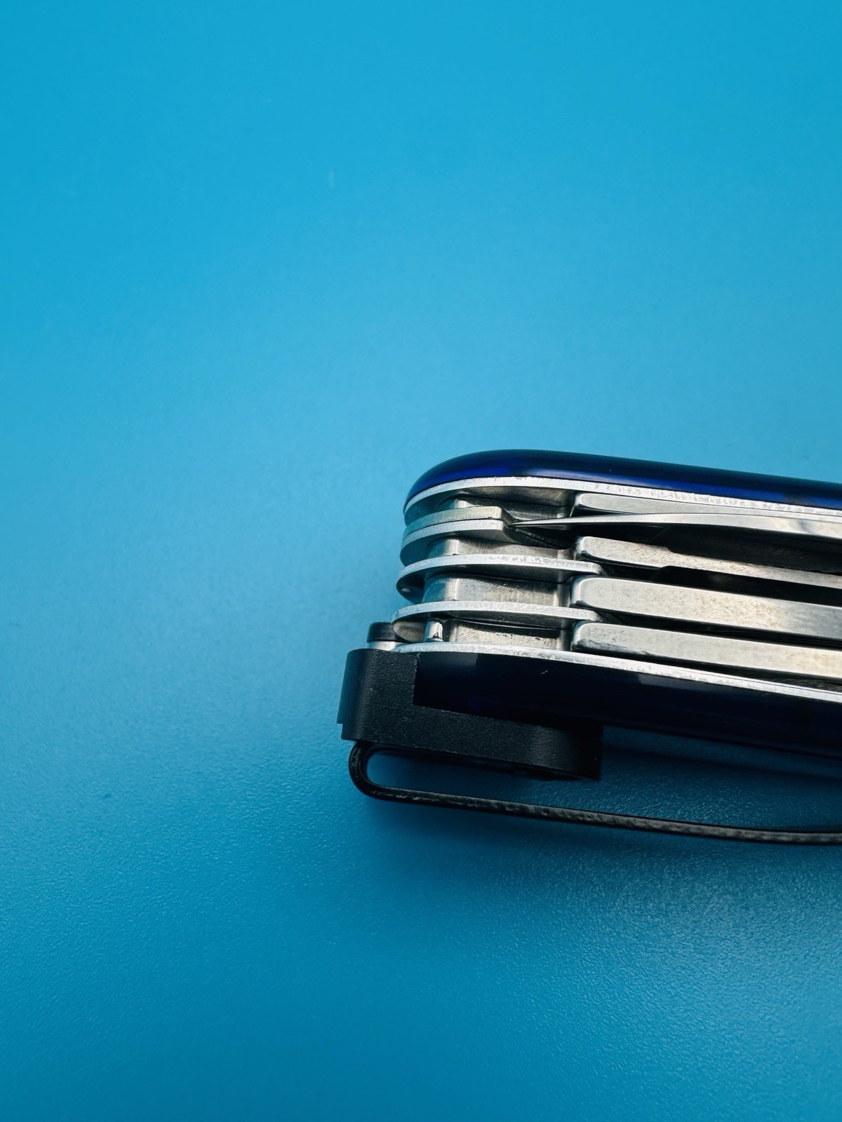 Black Stainless Steel Pocket Clip Fits 91mm Victorinox Swiss Army Knife w/Screw