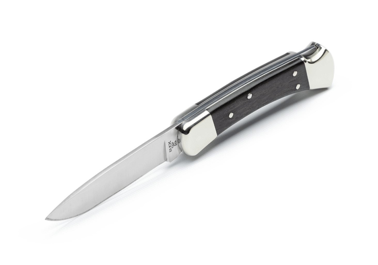 Buck 110 Nickel Silver Drop Point Folding Hunter Knife Made in USA 0110BRS12-B