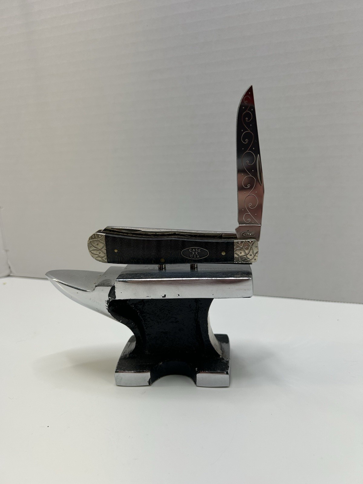 Case X X Trapper Pocket Knife, Custom Engraving, Black Ebony Wood Handle