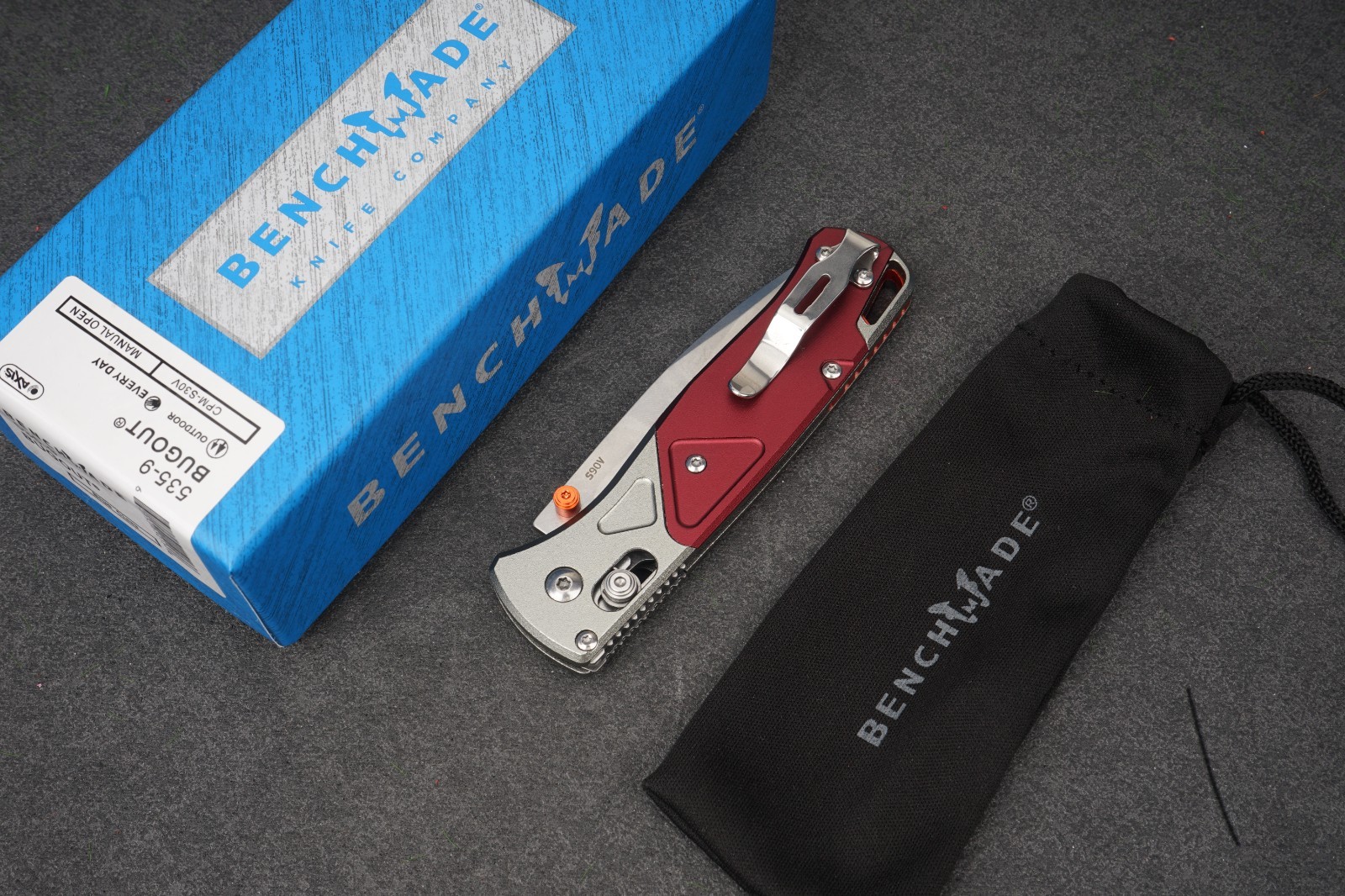 Benchmade 535-09 Bugout S90V Folding Knife Redstone Richlite Aluminum EDC