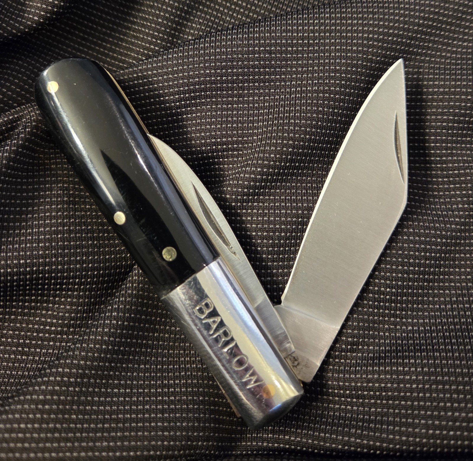 Black and Stainless Steel Classic Barlow Pocket Knife – Free Same Day Shipping!