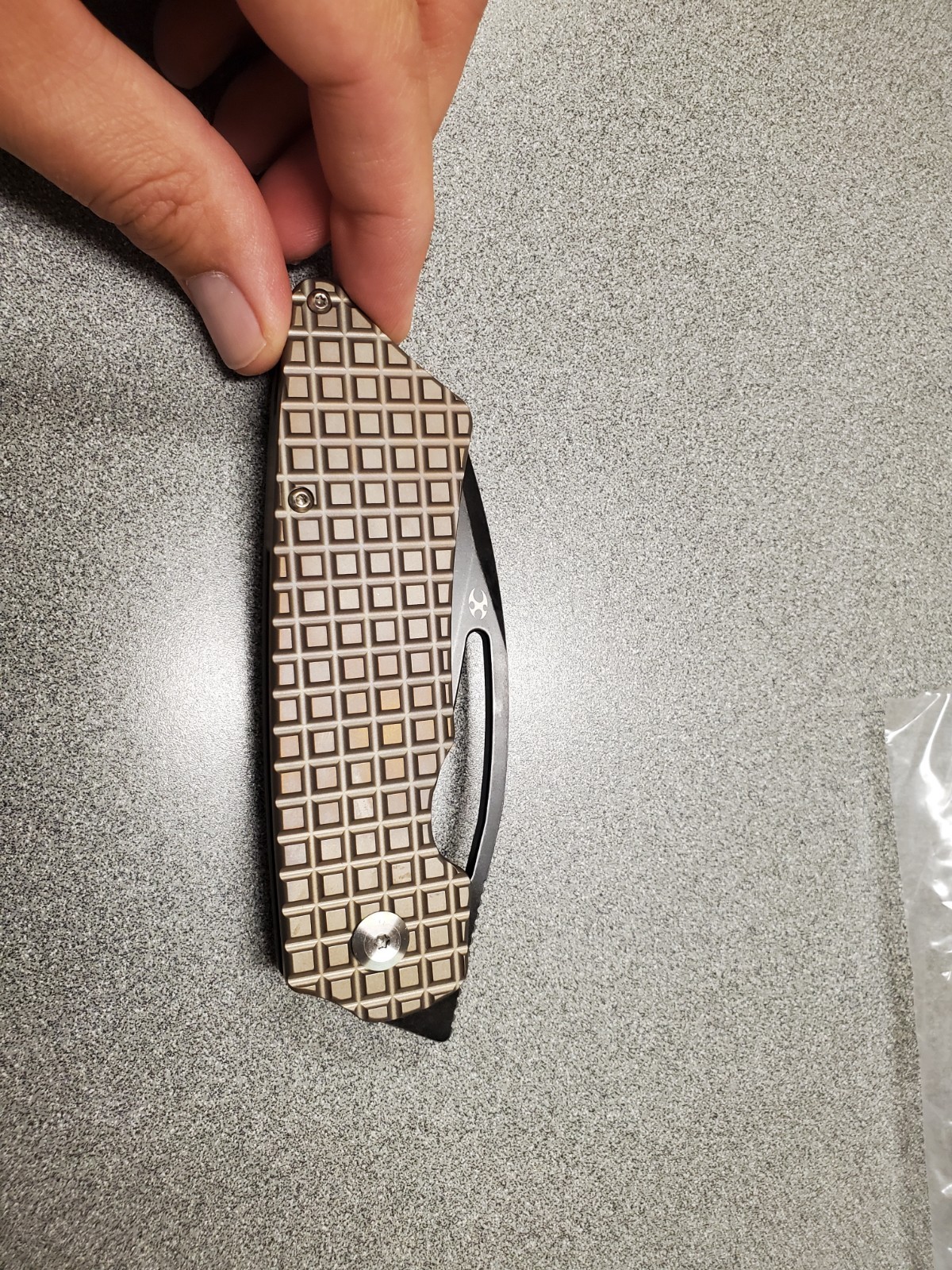 Kansept Goblin XL K1016W1 Pocketknife CPM S35VN Wharncliffe Bronze Titanium