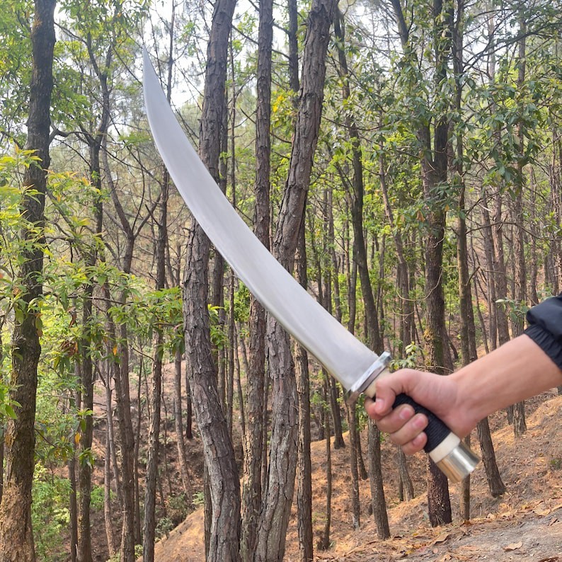 Unique Bone Handle Viking Knife | Handmade Carbon Steel Blade Camping 25 inches