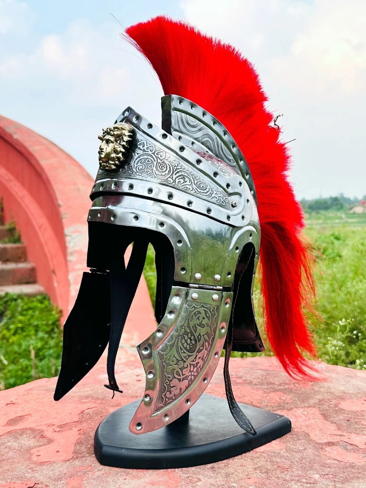 Roman Centurion Helmet Roman Design Engraved Helmet Handmade Gift item