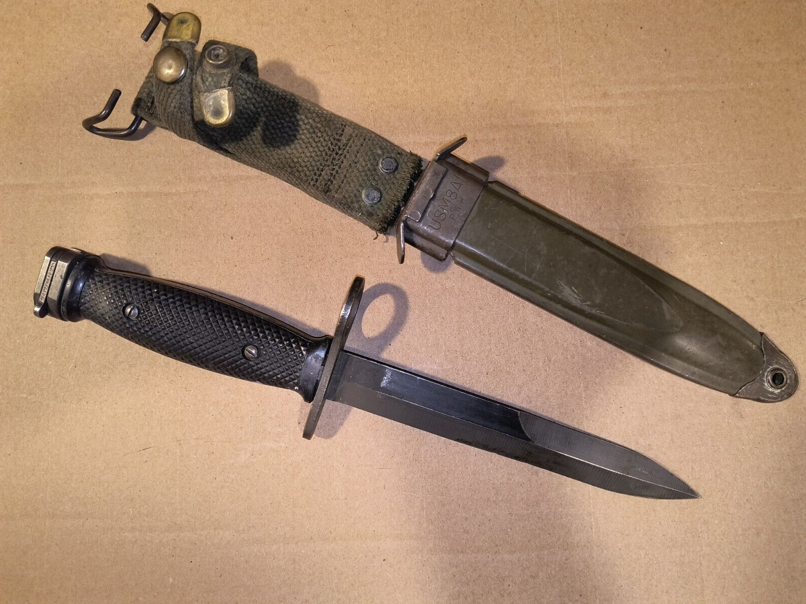 BOC M7 Knife Bayont + M8A1 Scabbard USA Vietnam War Era Army Military USMC