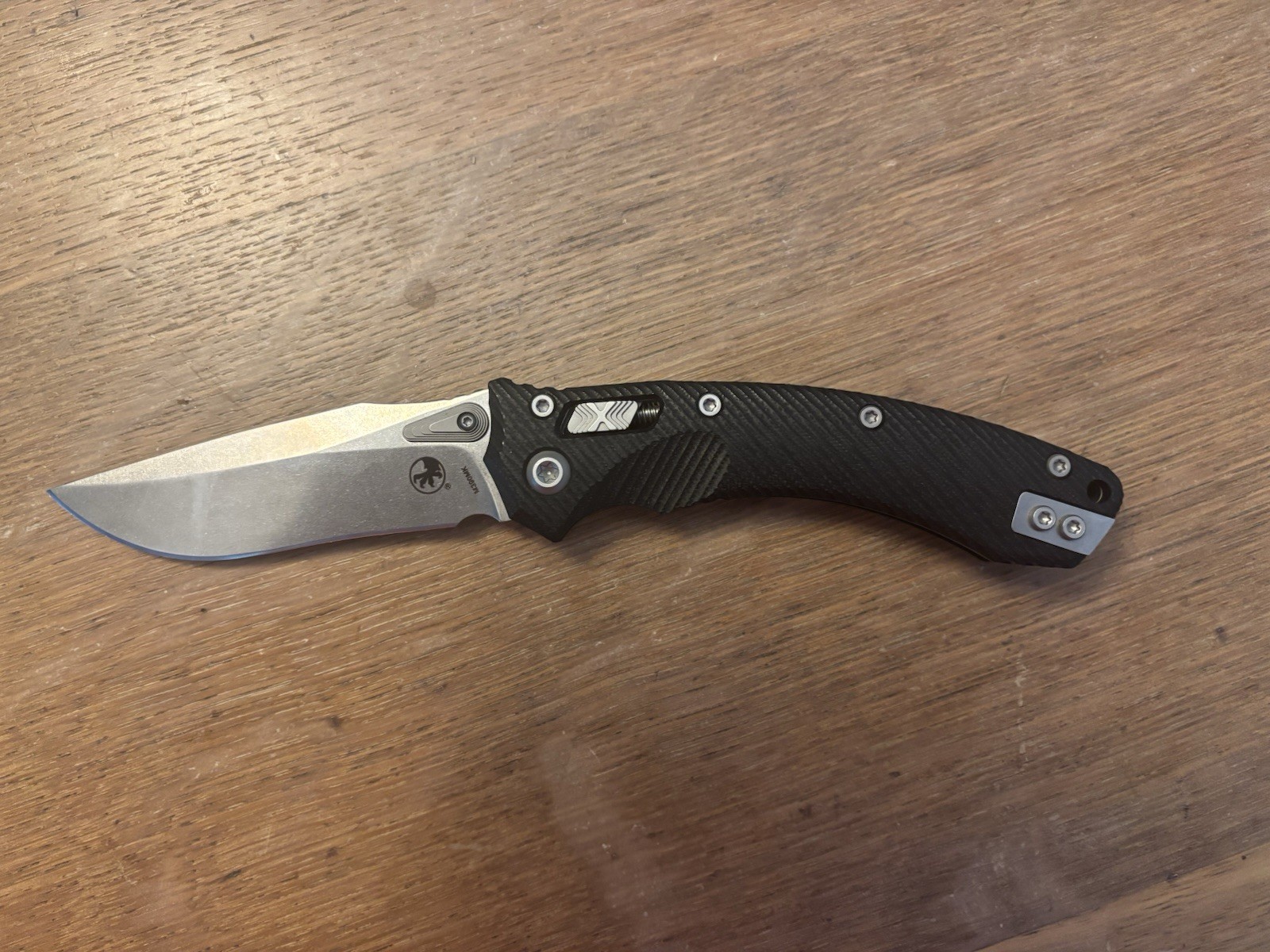 Microtech Amphibian RAM-LOK 137RL-10 FLGTBK Fluted G10 Stonewashed M390MK