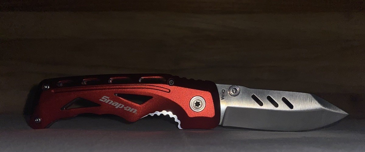 Snap-on Red Anodized Handle Pocket Knife 2.75in BladeRange Stainless Steel Blade