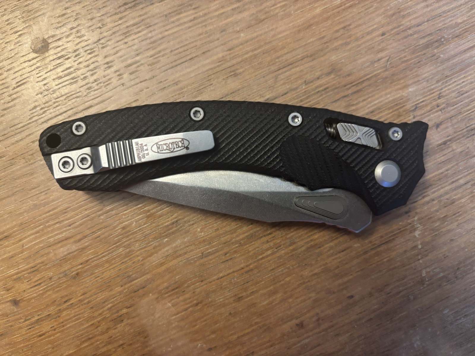 Microtech Amphibian RAM-LOK 137RL-10 FLGTBK Fluted G10 Stonewashed M390MK