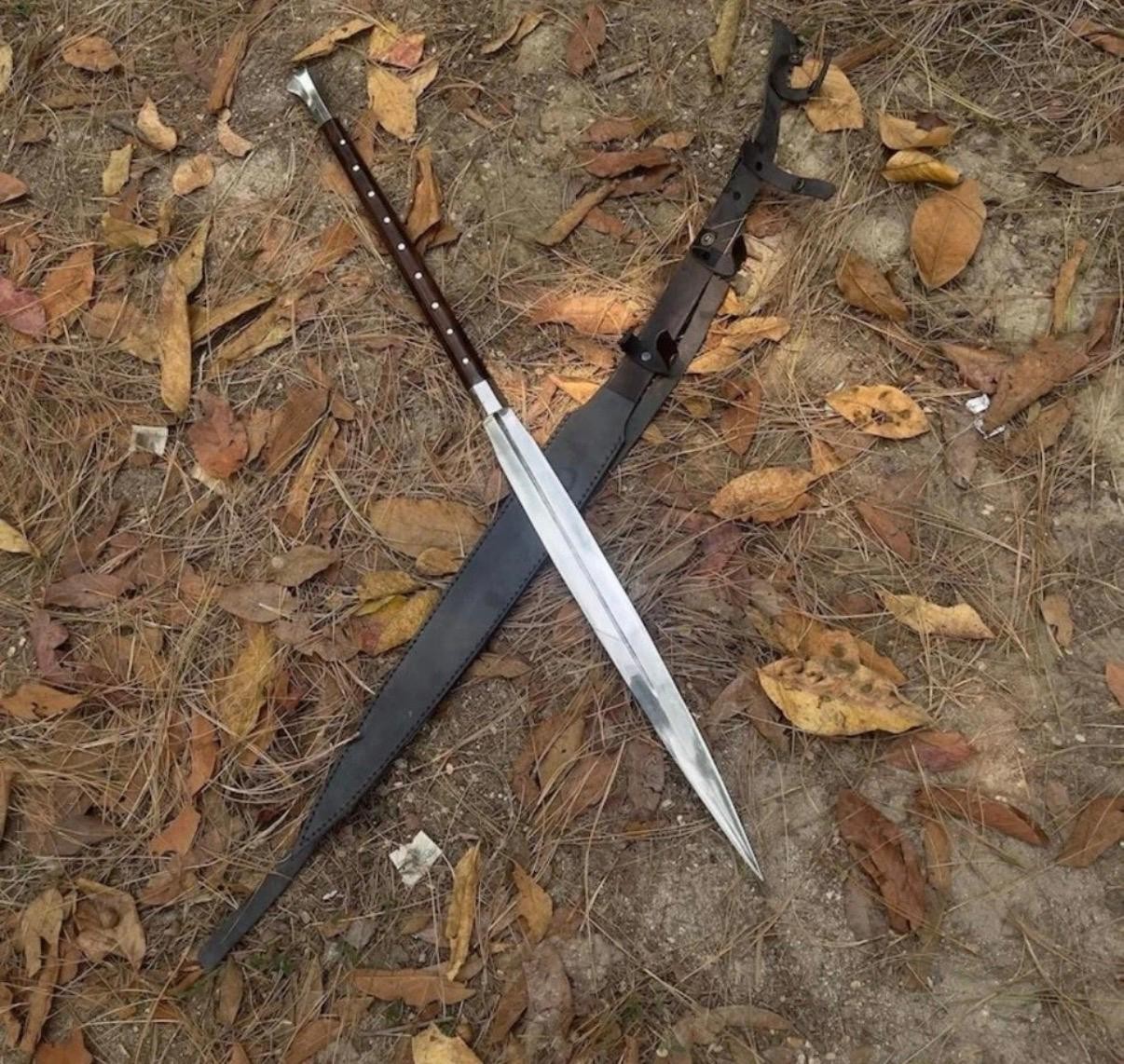 36» Handmade Survival Viking Spear | Carbon Steel Blade | Hunting Camping Spear