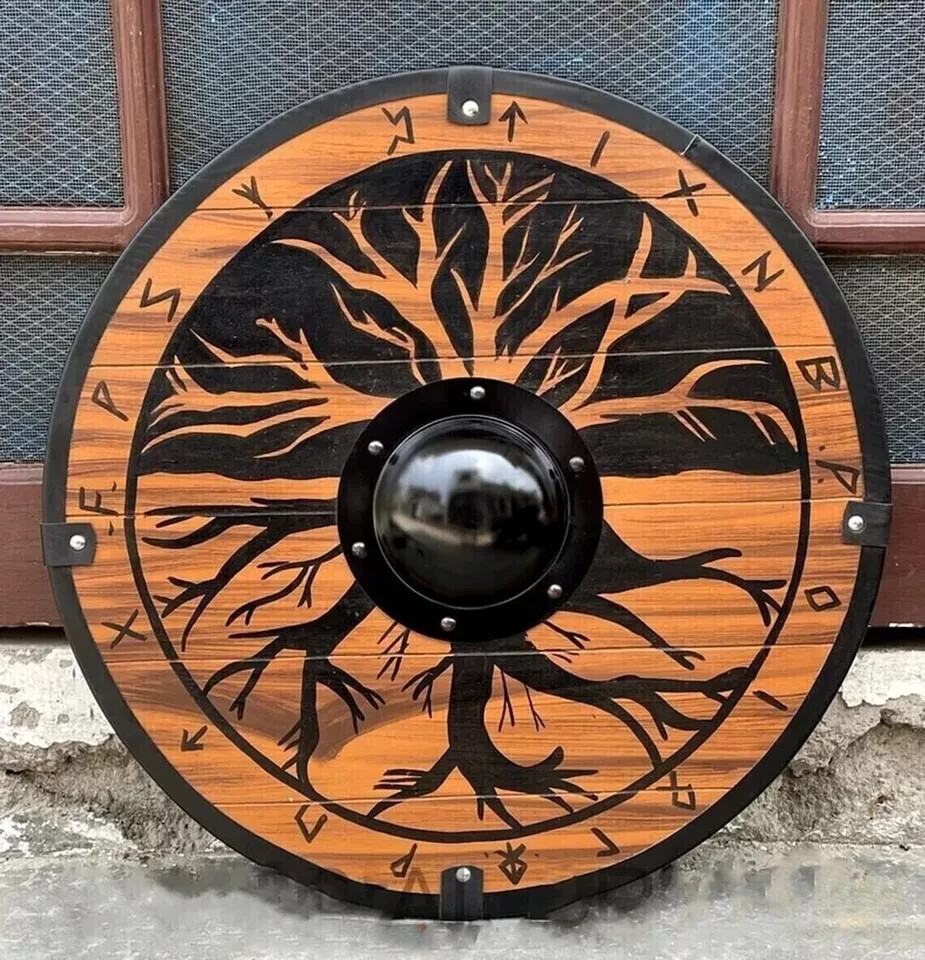 Viking Norse Mythology Tree Of Life Shield-Battle Worn Shield-Wall Decor Shield