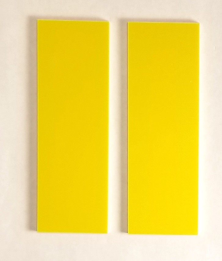 G10 YELLOW 1/8 .125 x 6 x 2 (2) KNIFE / GUN HANDLE SCALE MATERIAL G-10