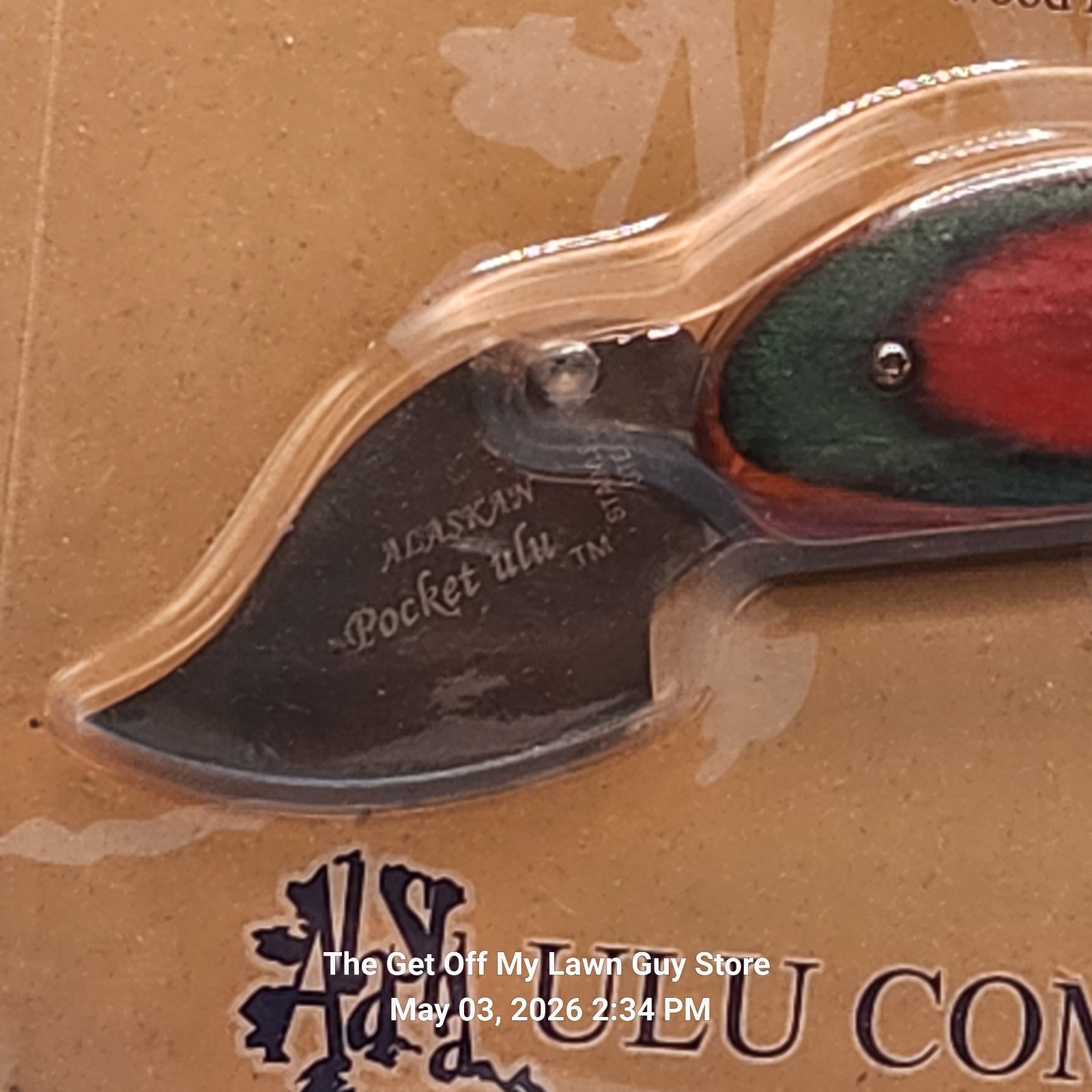 New Alaska Ulu Pocket Knife Exotic Wood Folding Locking Blade 2.75in Steel