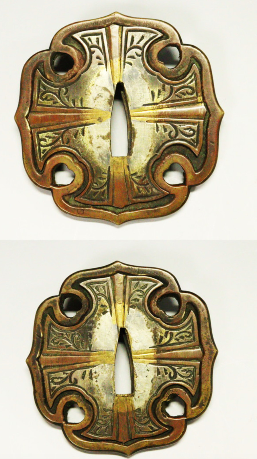 Museum Samurai Tachi Koshirae Gold Maki-e Pearl Inlay For 13mm Thick Sword Mount