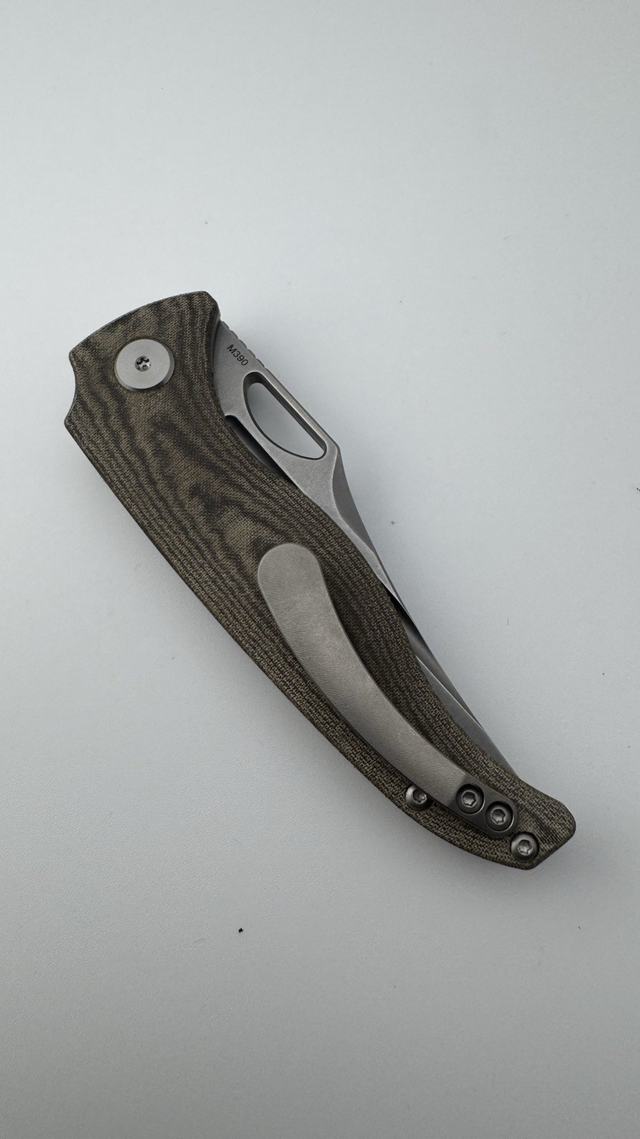Urban EDC Koch Tools Pocket Knife Silver Stonewashed M390 Stainless Steel