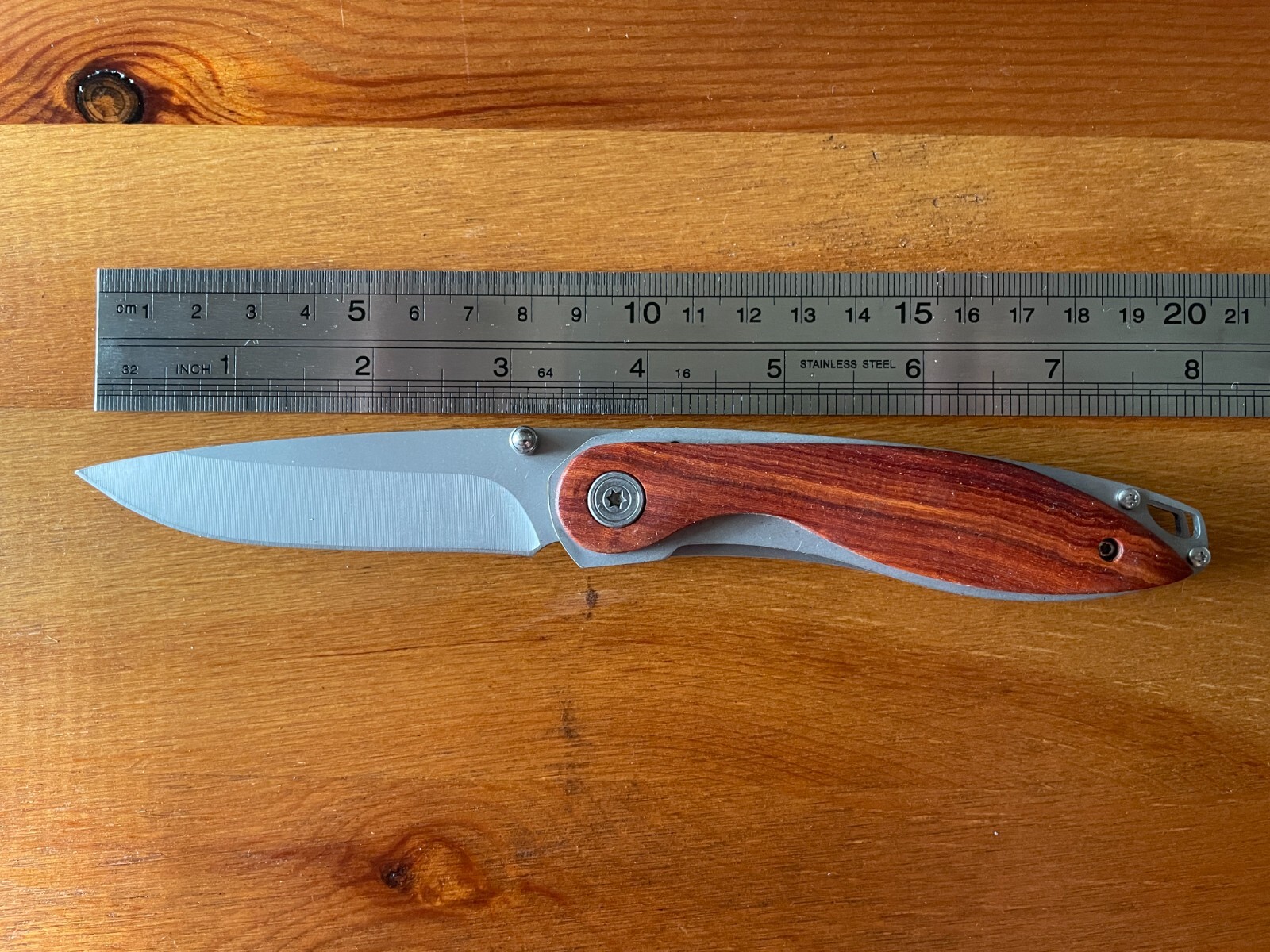 Spanish Navaja 3.14″ Tactical Pocket Knife Stainless 3CR13 Brown Wood US Seller