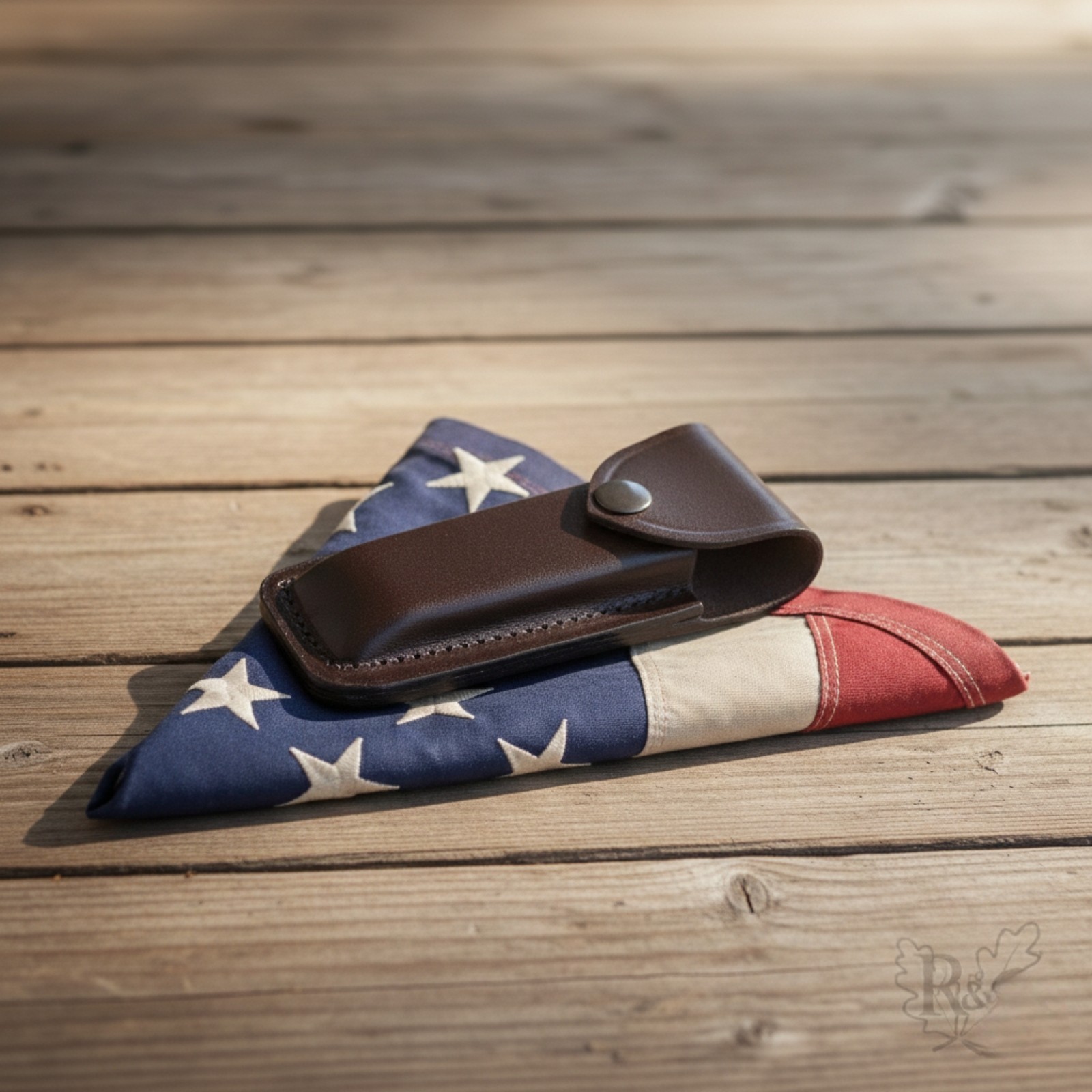 Buck 110 Sheath USA Sword & Blade Armory Leather Folding Knife Case Black 5.5″