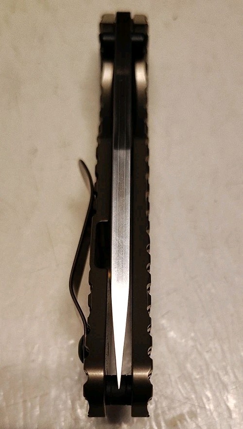 New North Mountain Blade Dwyer BBNM Frame Lock 3.62″ Bowie Blade Frag Ti Handle