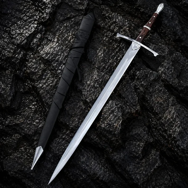 Hand Forged Medieval Longsword 36″ | Carbon Steel Sword | Rosewood Handle |
