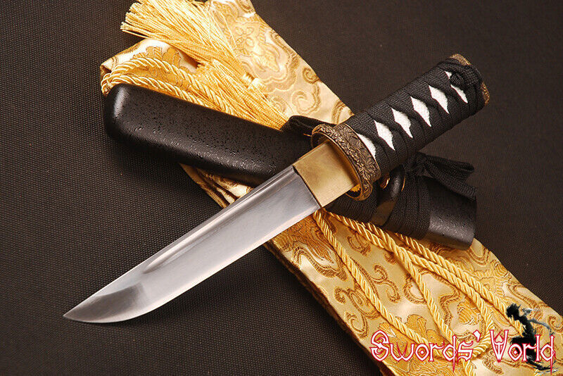 Sharp Japanese Tanto Samurai Sword self- defense Knife Carbon Steel Bo-hi Blade