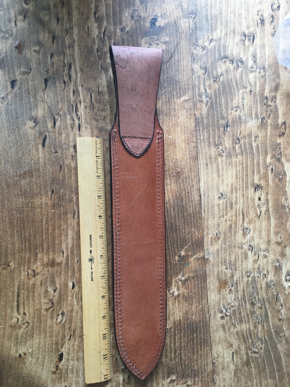 BROWN LEATHER SHEATH FOR LARGE 12 INCH hunting knife 4661216ap