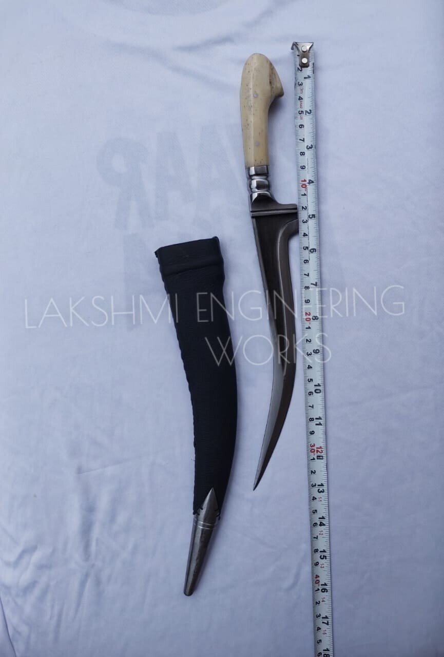 12 inch ,taksali pechkabaj- sikh daggers- blunt metal dagger with BONE handle
