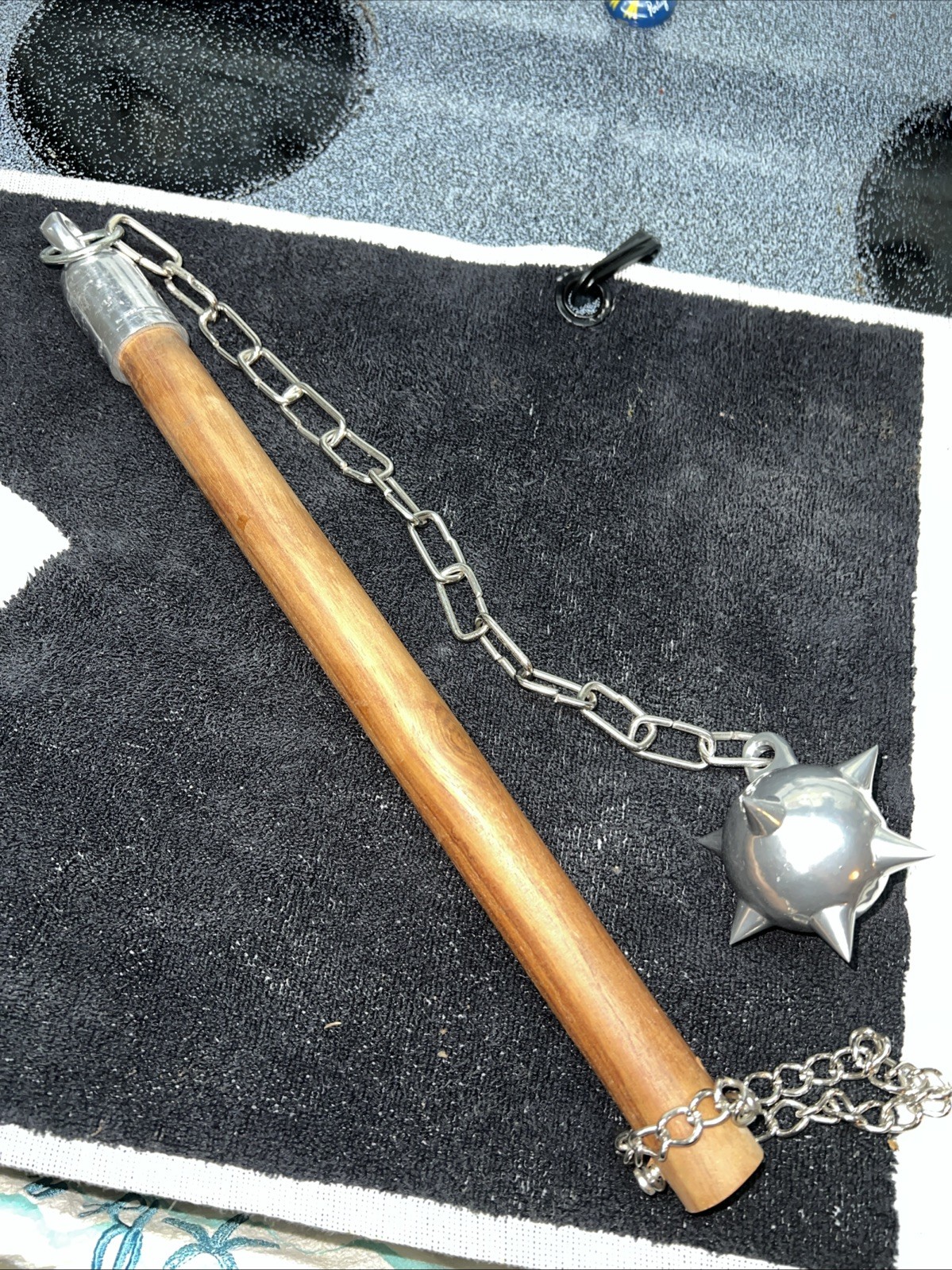 Medieval Mace with Chain & Wood Handle