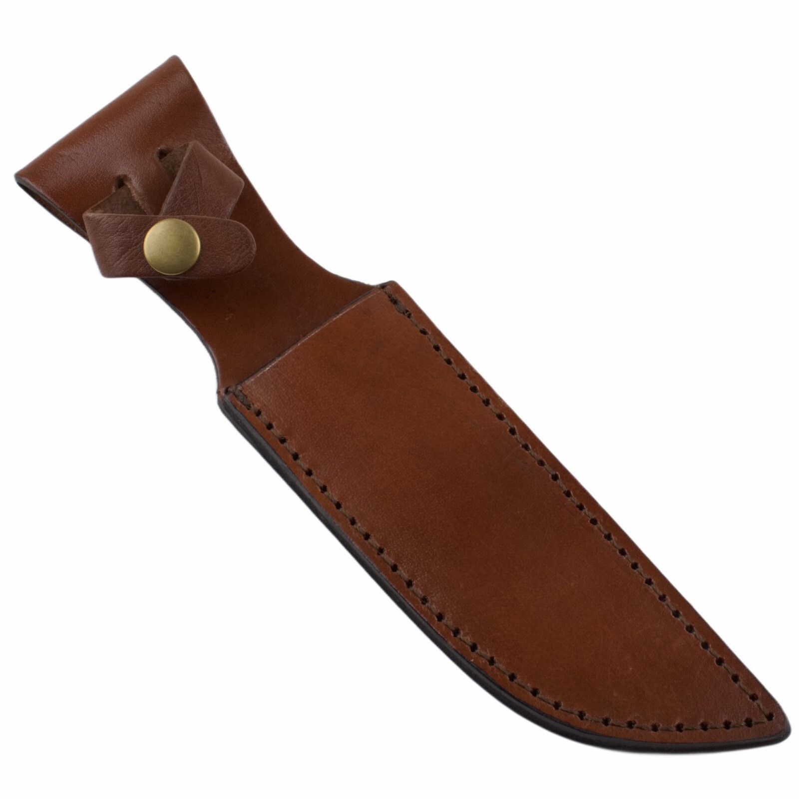 Brown Leather Straight Fixed Blade Knife Sheath Fits 6″ Blade