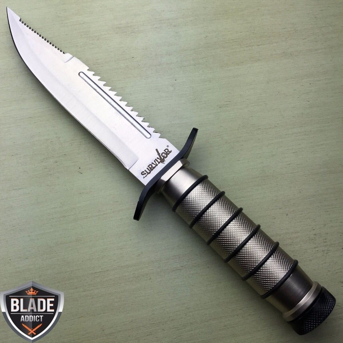 10″ TACTICAL SURVIVAL Outdoor Hunting FIXED BLADE KNIFE Military Style w/ SHEATH