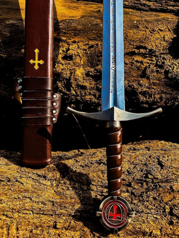 The Accolade Sword of the Knights Templar – Handmade Medieval Sword W/Scabbard