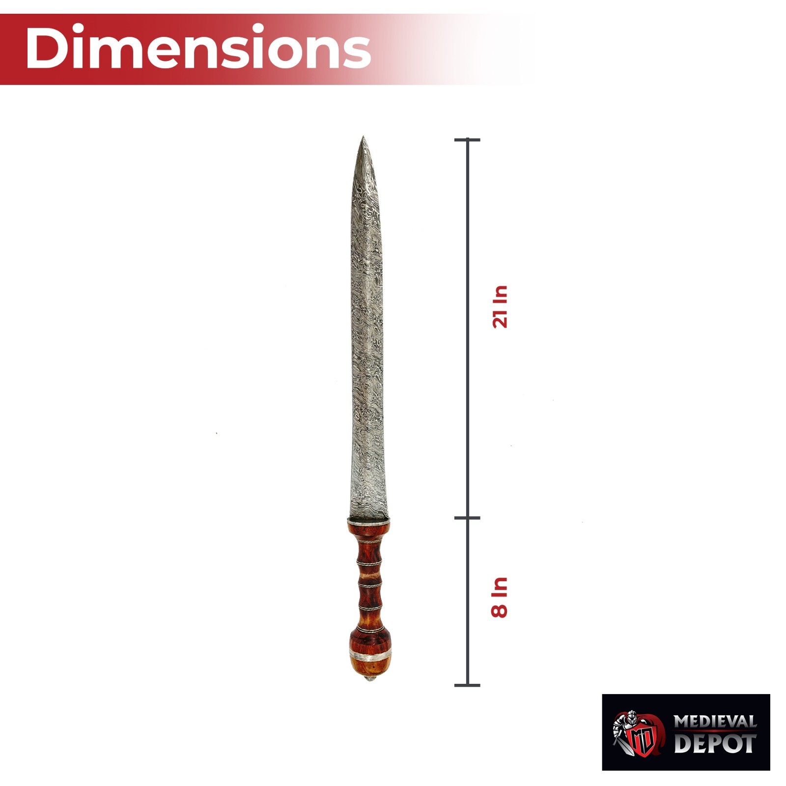 Legionnaire’s Legacy Handcrafted Damascus Steel Roman Gladius XV Edition Display