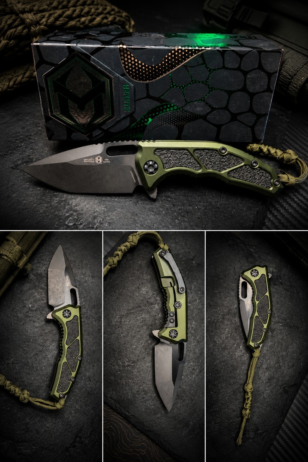 Heretic Knives Medusa – OD Green / MagnaCut Tanto Blade