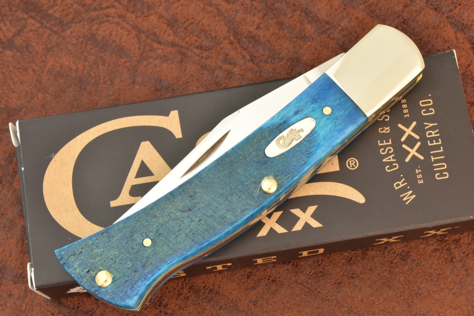 CASE XX USA 2026 SAWCUT CARIBBEAN BLUE BONE AXE HANDLE KNIFE TB61135 SS (36503)