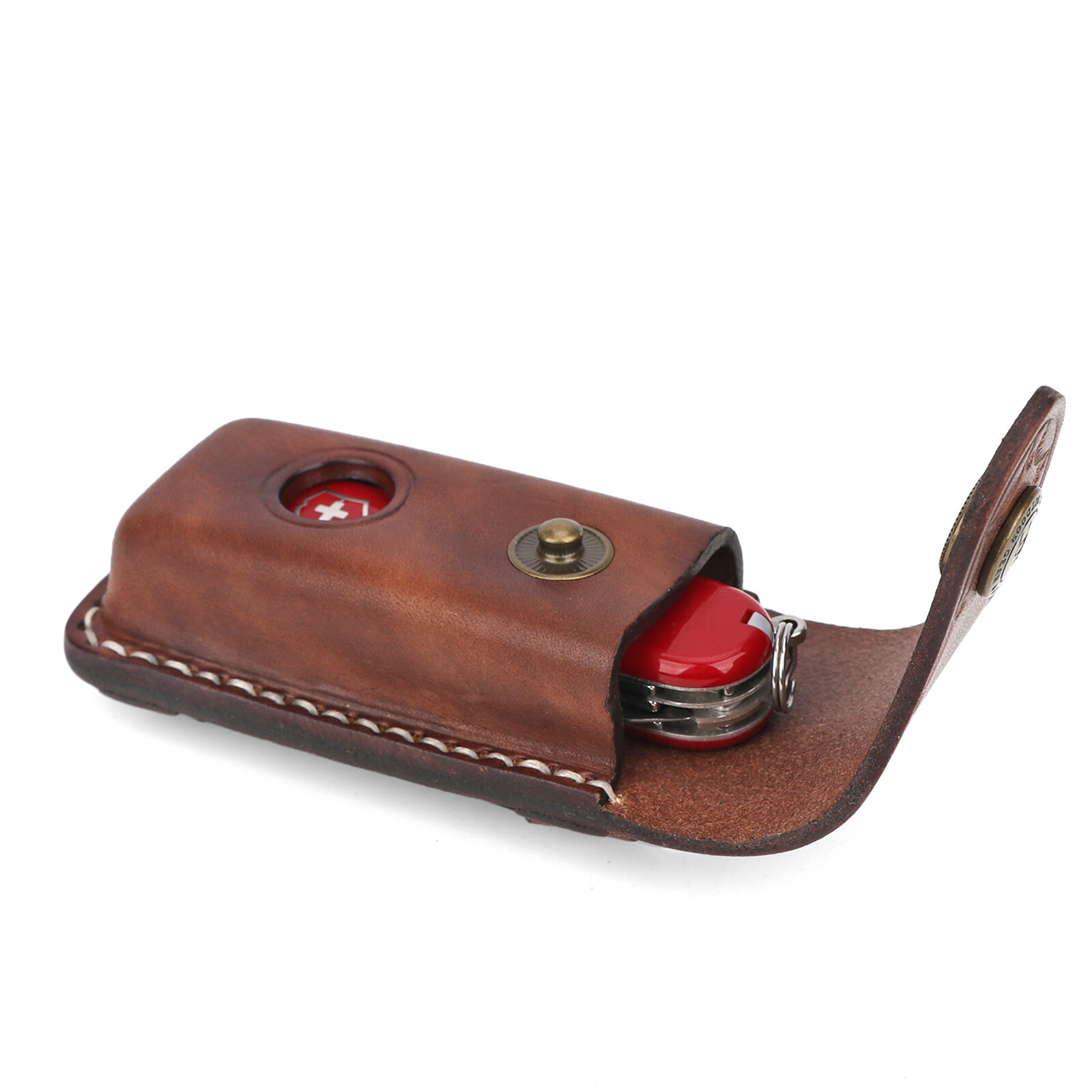 TOURBON Leather Folding Knife Sheath Pocket Knives Case Belt Clip on Pouch