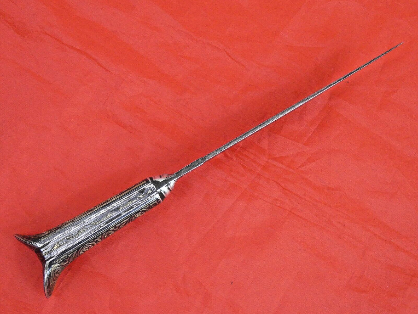 ANTIQUE GREEK DAGGER KNIFE NIELLO SILVER YATAGHAN 1906 / Turkish Ottoman Sword