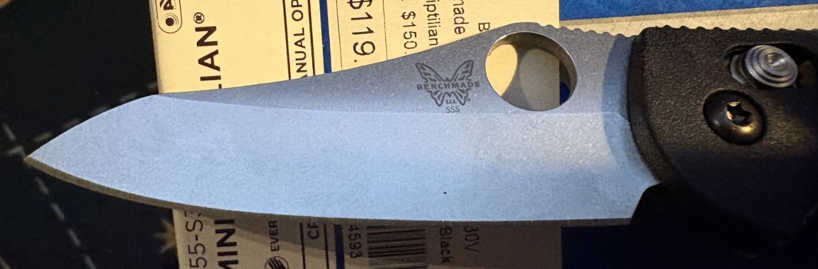 Benchmade 555-S30V Mini Griptilian S30V Black Grivory Manual Folding Knife