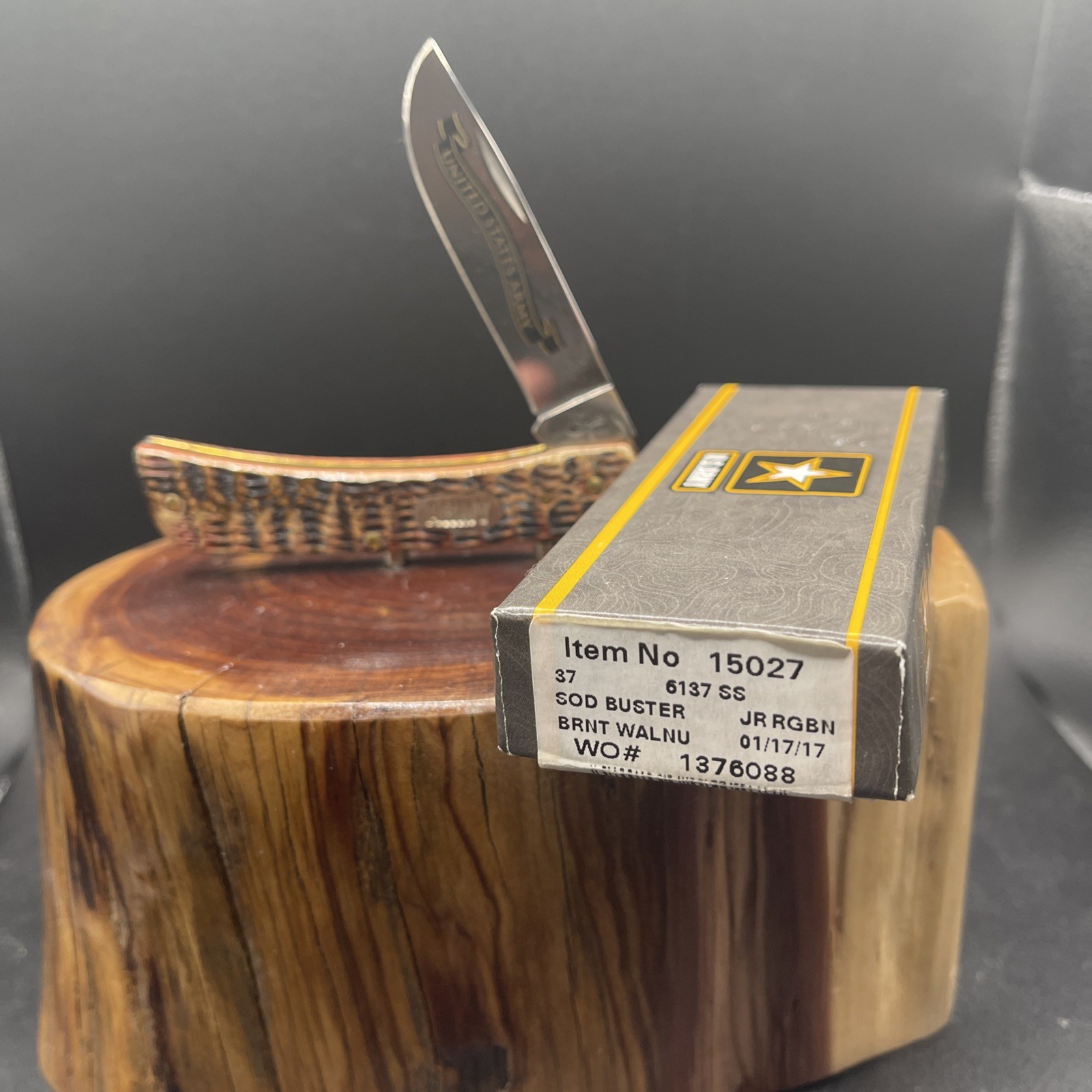 Case XX Burnt Walnut Sodbuster Jr United States Army Edition
