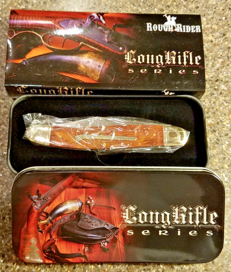 Rough Rider Long Rifle Set of Ten Knives, NEW Mint, Decorative Tins,Vintage 2008