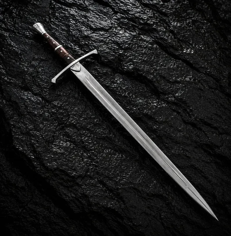 Hand Forged Medieval Longsword 36″ | Carbon Steel Sword | Rosewood Handle |