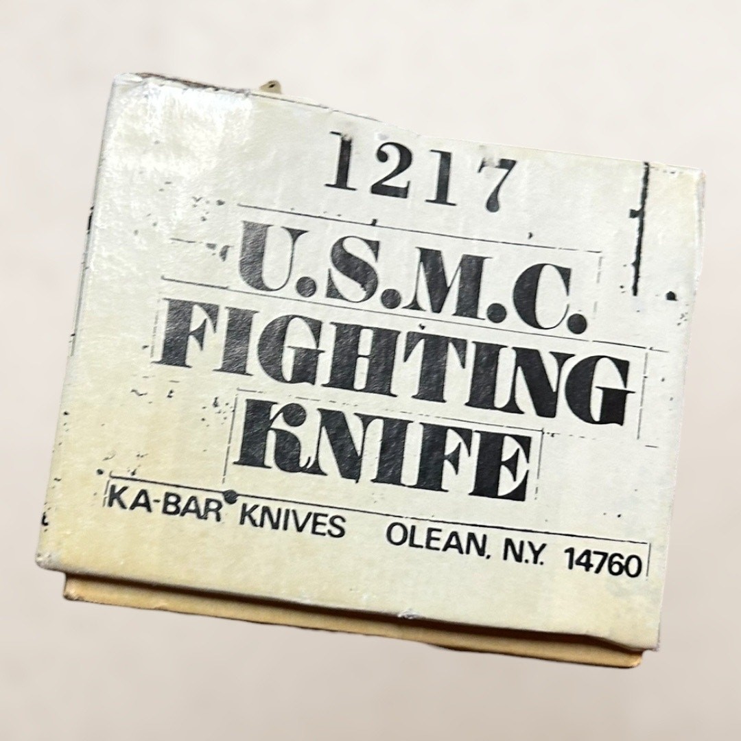 KA-BAR USMC Fighting Knife 1217 Vintage w/ Original Box Olean NY