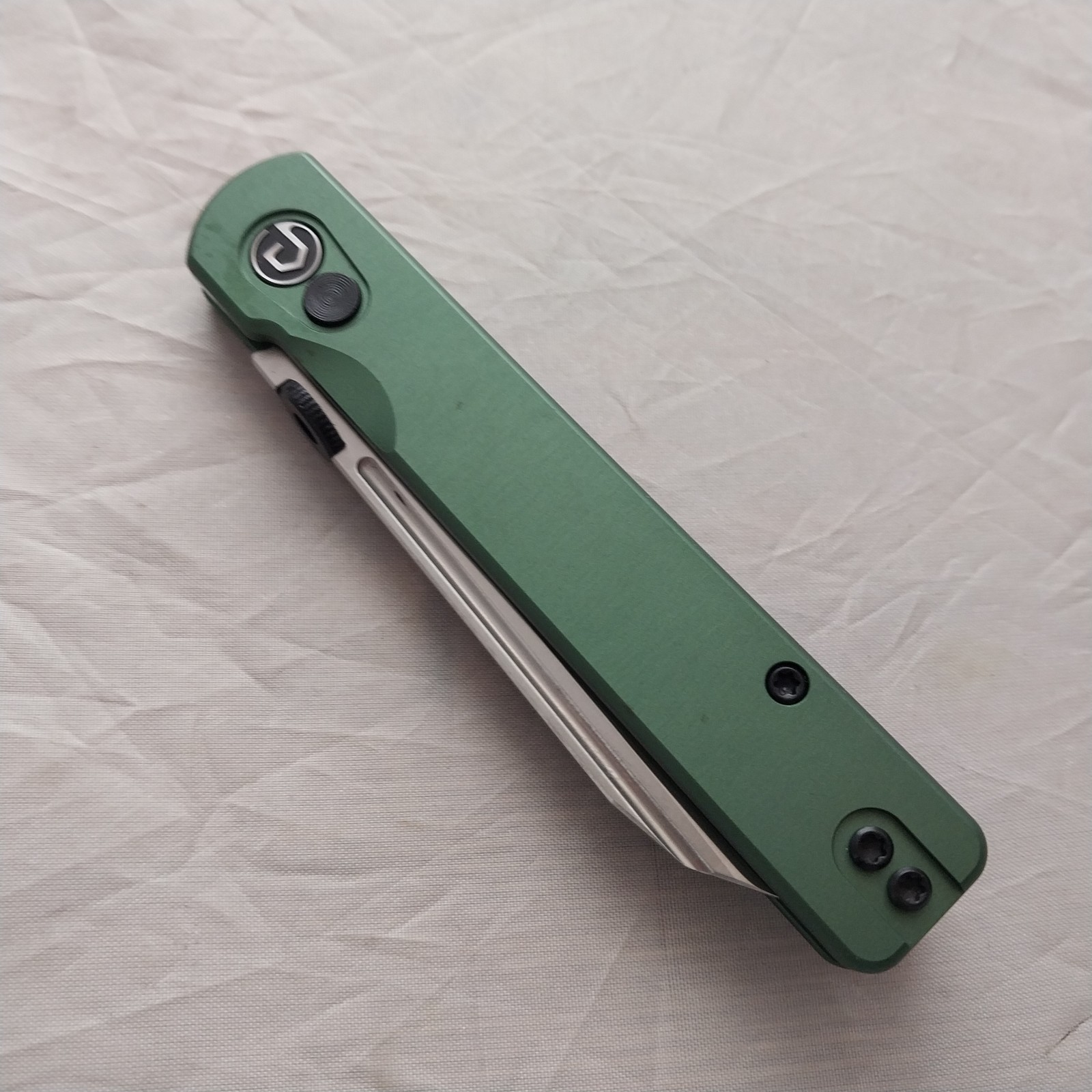 Defcon Operator Green Aluminum Folding Sandvik 14C28N Pocket Knife 013OD