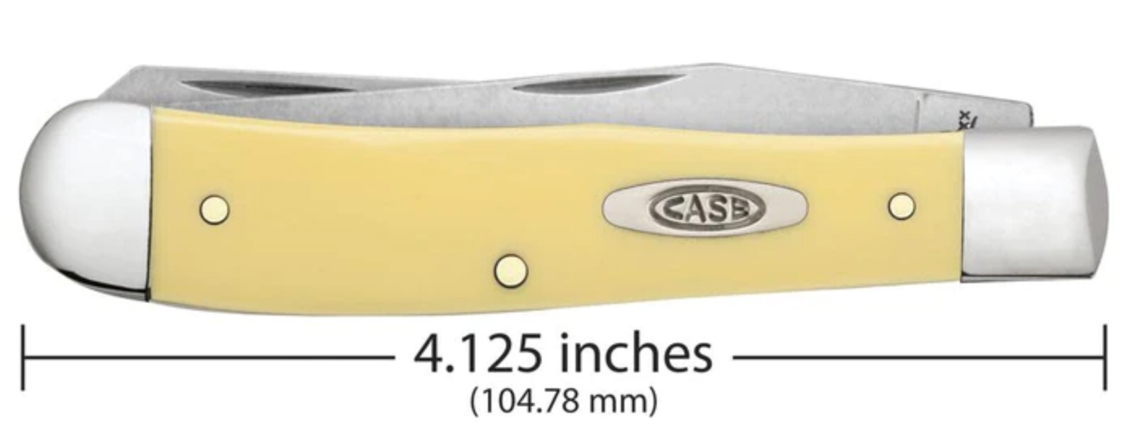 CASE XX 30114 TRAPPER KNIFE WITH POCKET CLIP YELLOW SYNTHETIC 1095 CARBON STEEL
