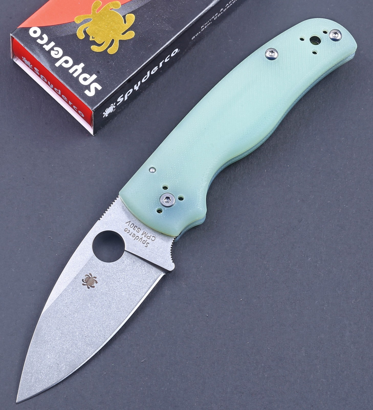 Tactical Pocket Folding Knife Clip Jade G10 Handle Silver color Plain Blade New