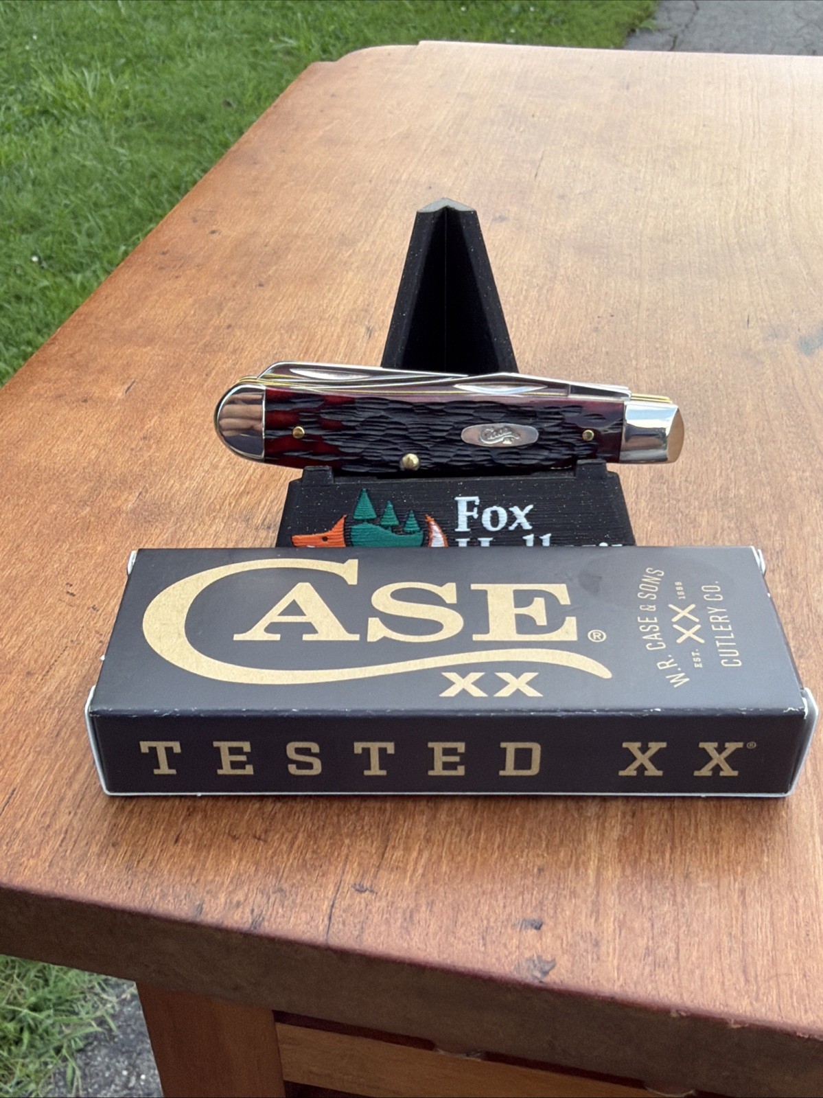 Case XX 2024 Crimson Peach Seed Jig Bone 6207 SS Mini Trapper Knife