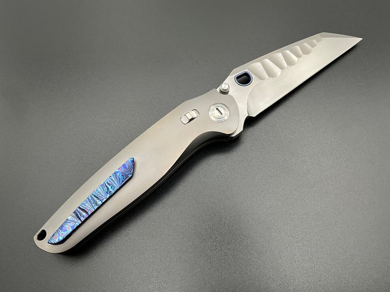 Ketuo Dirty Bird Folding Knife 3.75″ M390 Steel Blade Titanium/Mokuti Handle