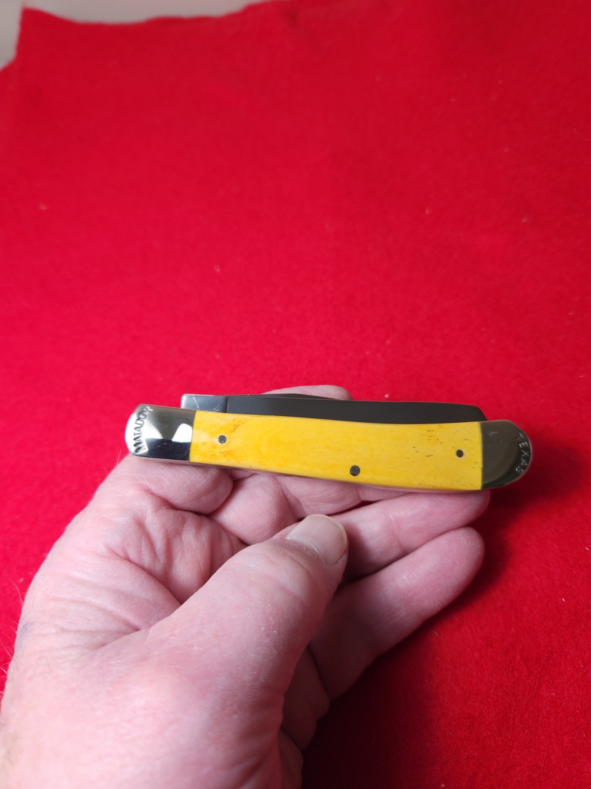 Moore Maker Matador, Texas 5202 LH Longhorn Trapper Knife Yellow Bone 2020 NIB