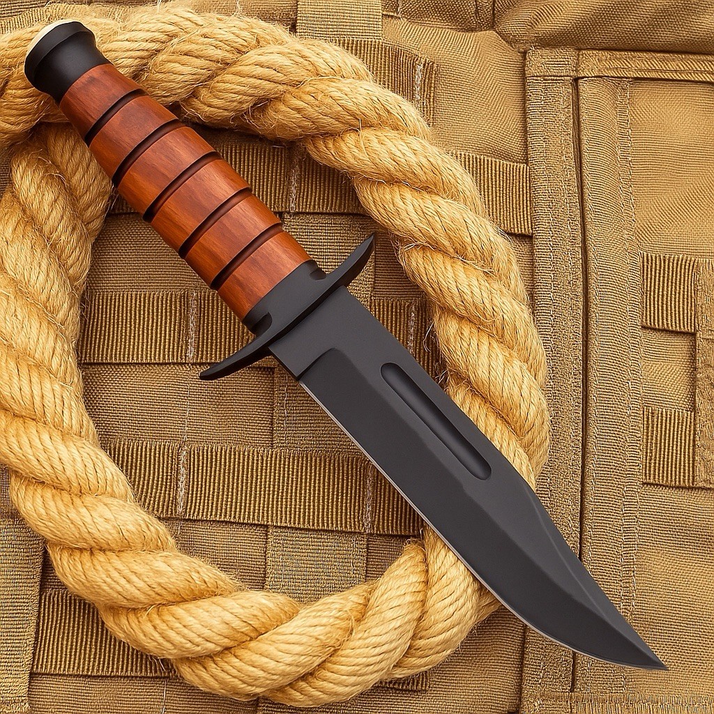 Custom Made Carbon Steel Fix Blade Bowie Knife Tactical Hunting