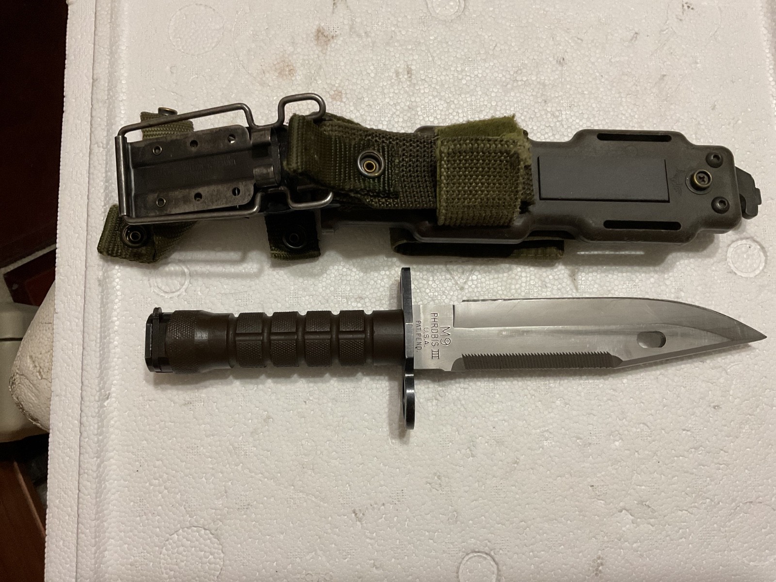 PHROBIS III US M9 Military Fixed Blade with Scabbard Case