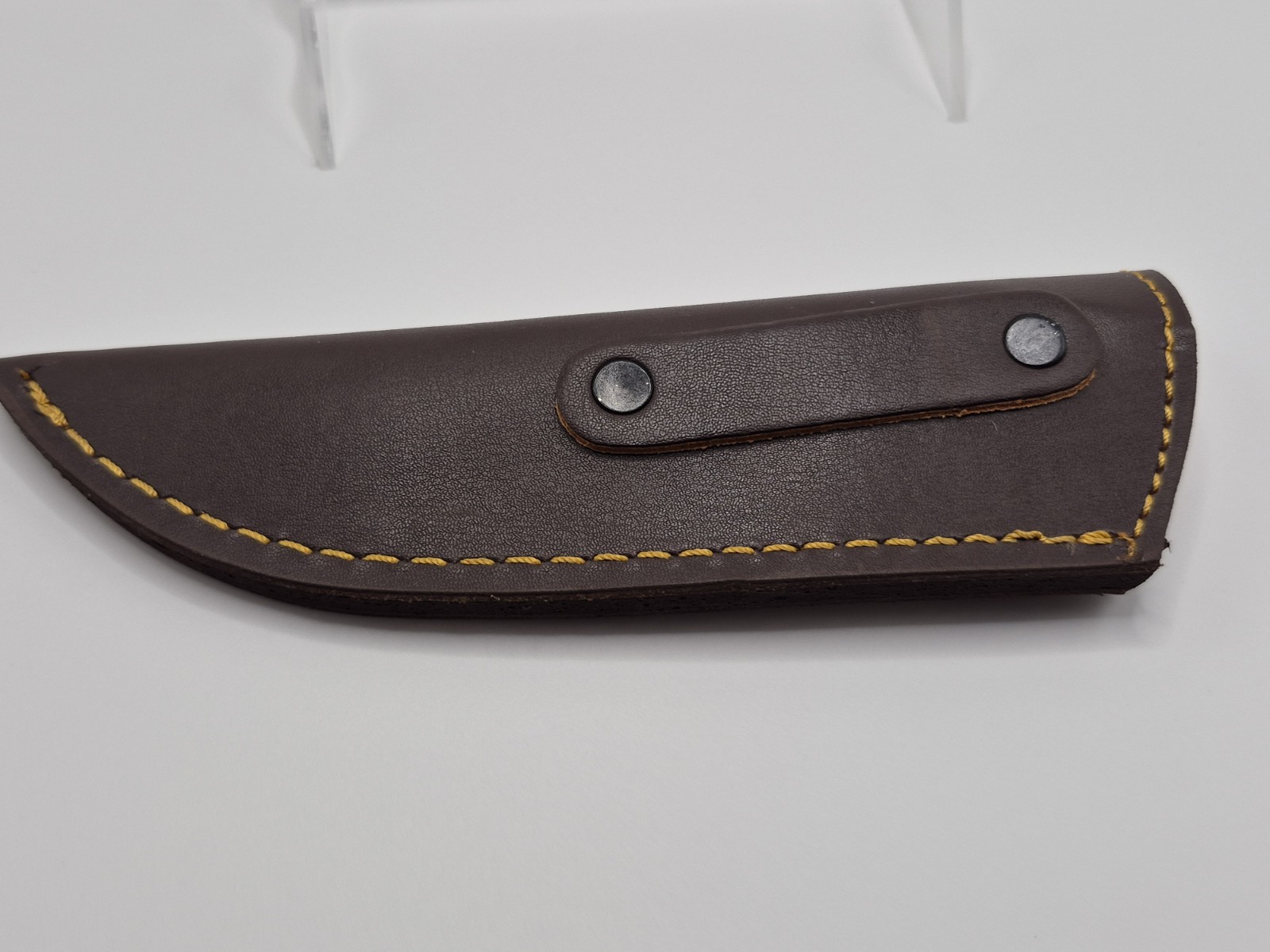Damascus Steel Hunting Knife Over 5in Clip Point Full Tang Wood Handle w/ Sheath