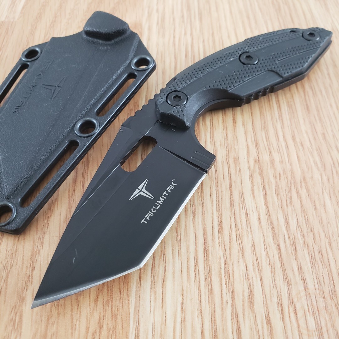 Takumitak Muted Fixed Knife 3″ Full Tang 3Cr13 Steel Blade Black FRN Handle 3S06